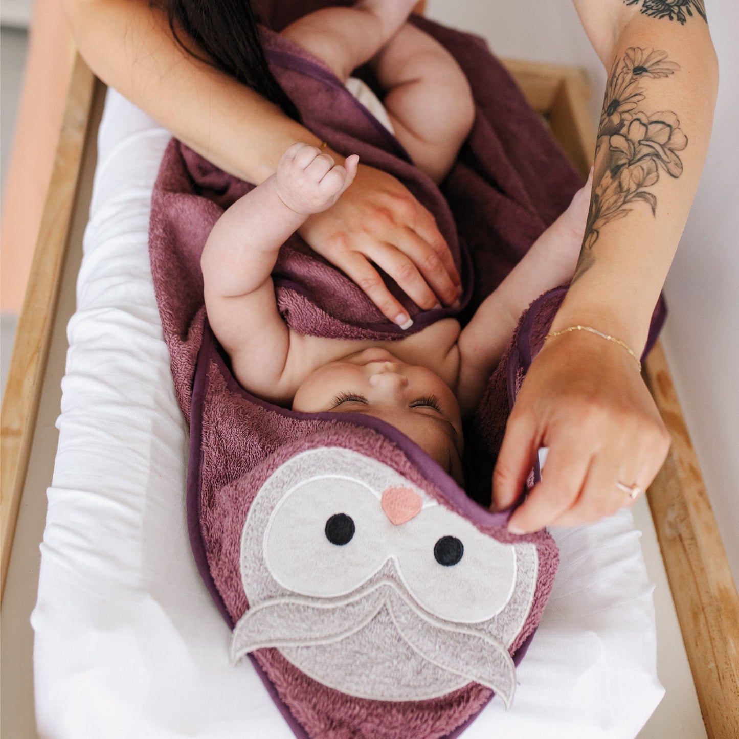 Baby hooded towel - Owl