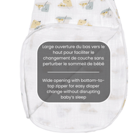 Cotton muslin sleep sack - Rhinos (0.7 tog)