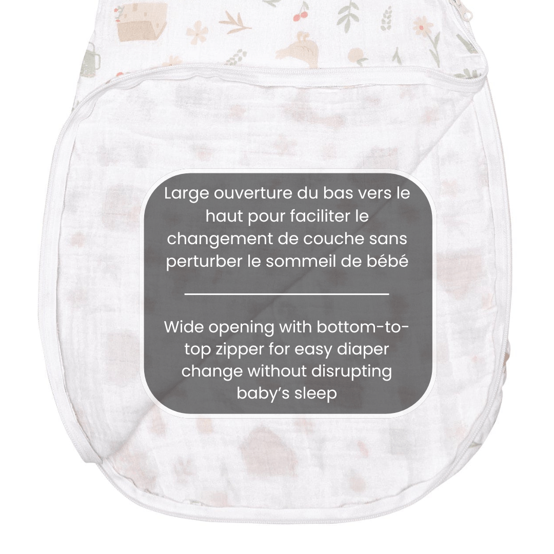 Cotton muslin sleep sack - Picnic (0.7 tog)