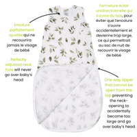 Cotton muslin sleep sack - Leaves (0.7 tog)