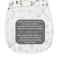 Cotton muslin sleep sack - Leaves (0.7 tog)