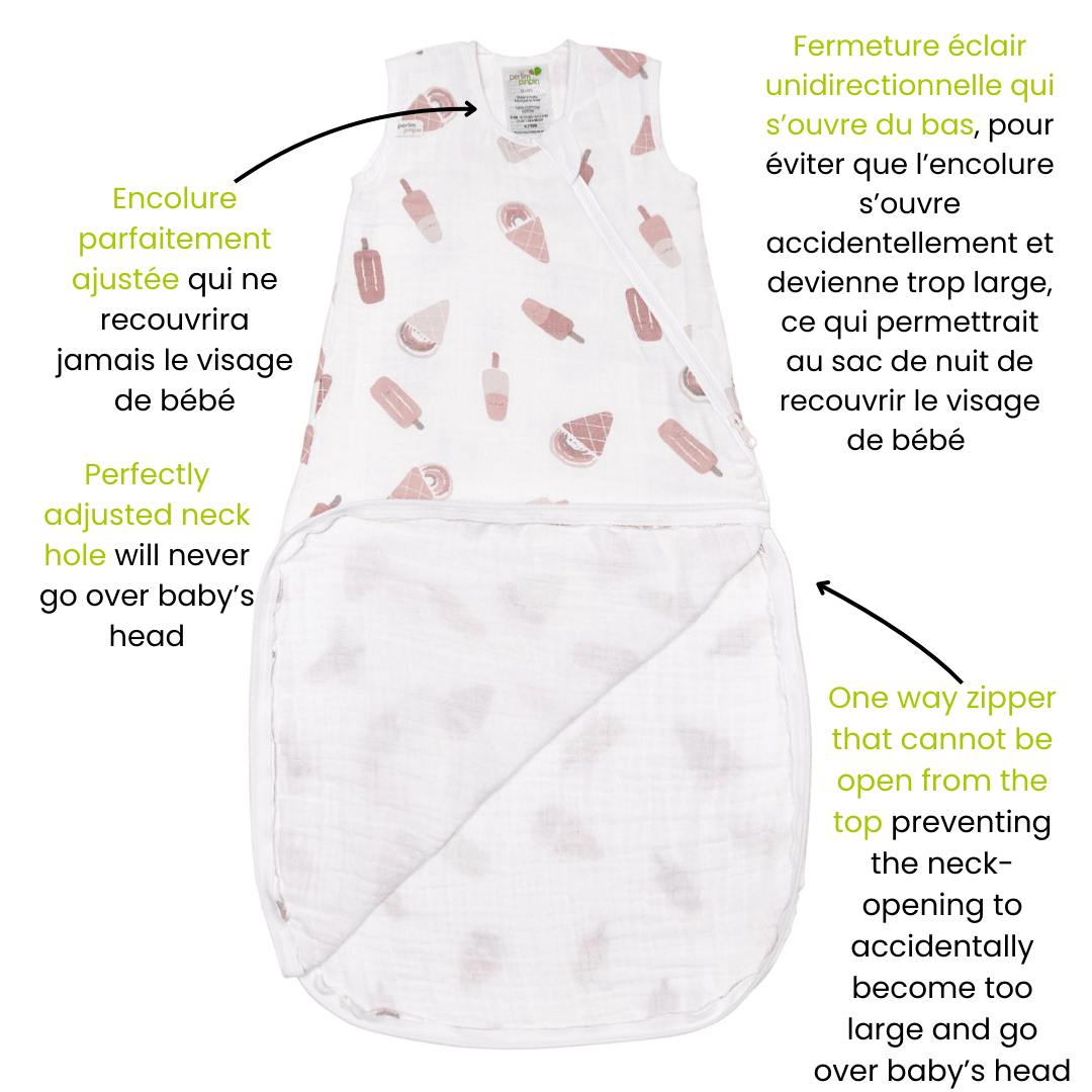 Cotton muslin sleep sack - Ice Cream (0.7 tog)