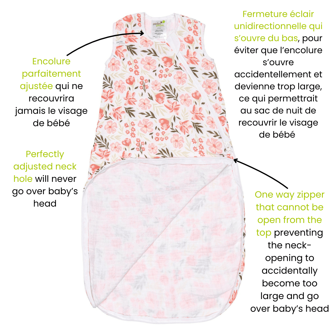 Cotton muslin sleep sack - Flowers by Rachel Lyon (0.7 tog)