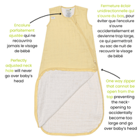 Cotton muslin sleep sack - Lemon (0.7 tog)