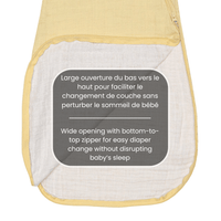 Cotton muslin sleep sack - Lemon (0.7 tog)