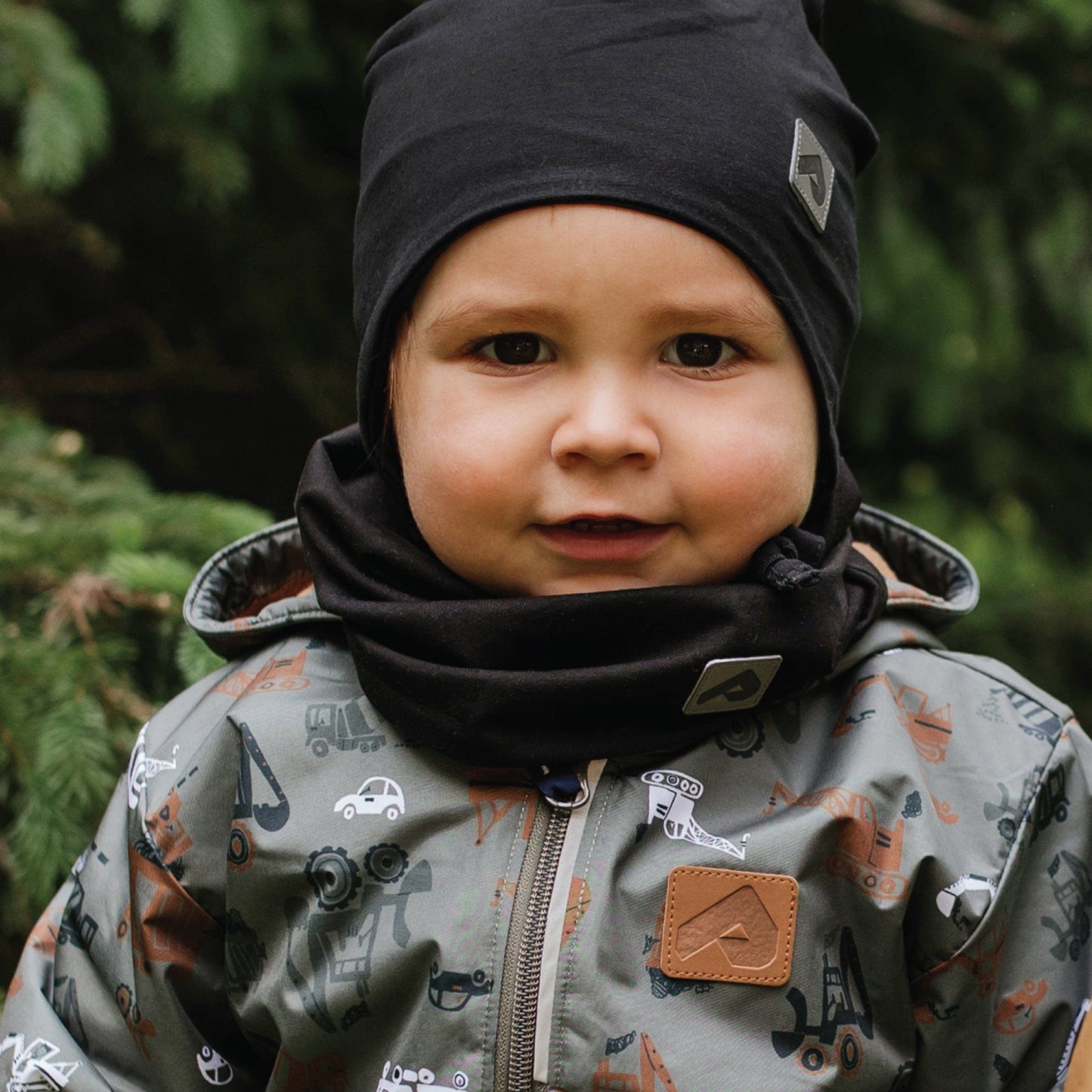 Cotton beanie with ears - Black