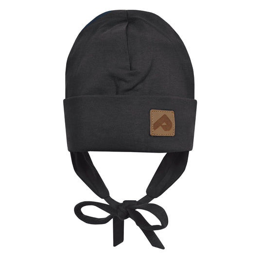 Cotton beanie with ears - Black