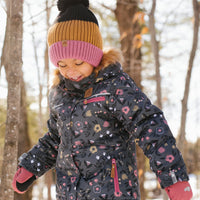 Acrylic hat with fleece lining - Black/Toffee/Punch