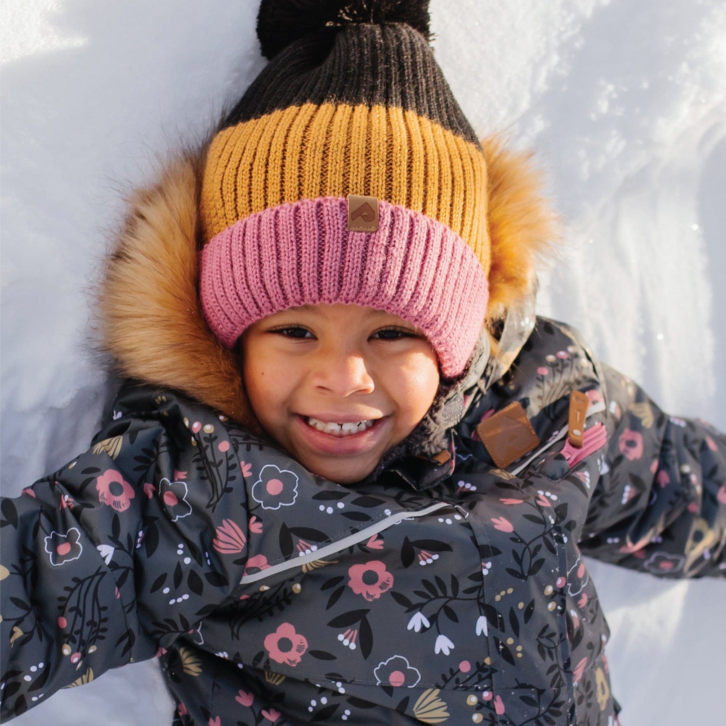 Tuque d'hiver pour garçon - Noir, Toffee & Punch