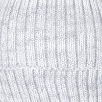 Tuque d'hiver avec pompon détachable et cordon - Blanc & Gris Pâle