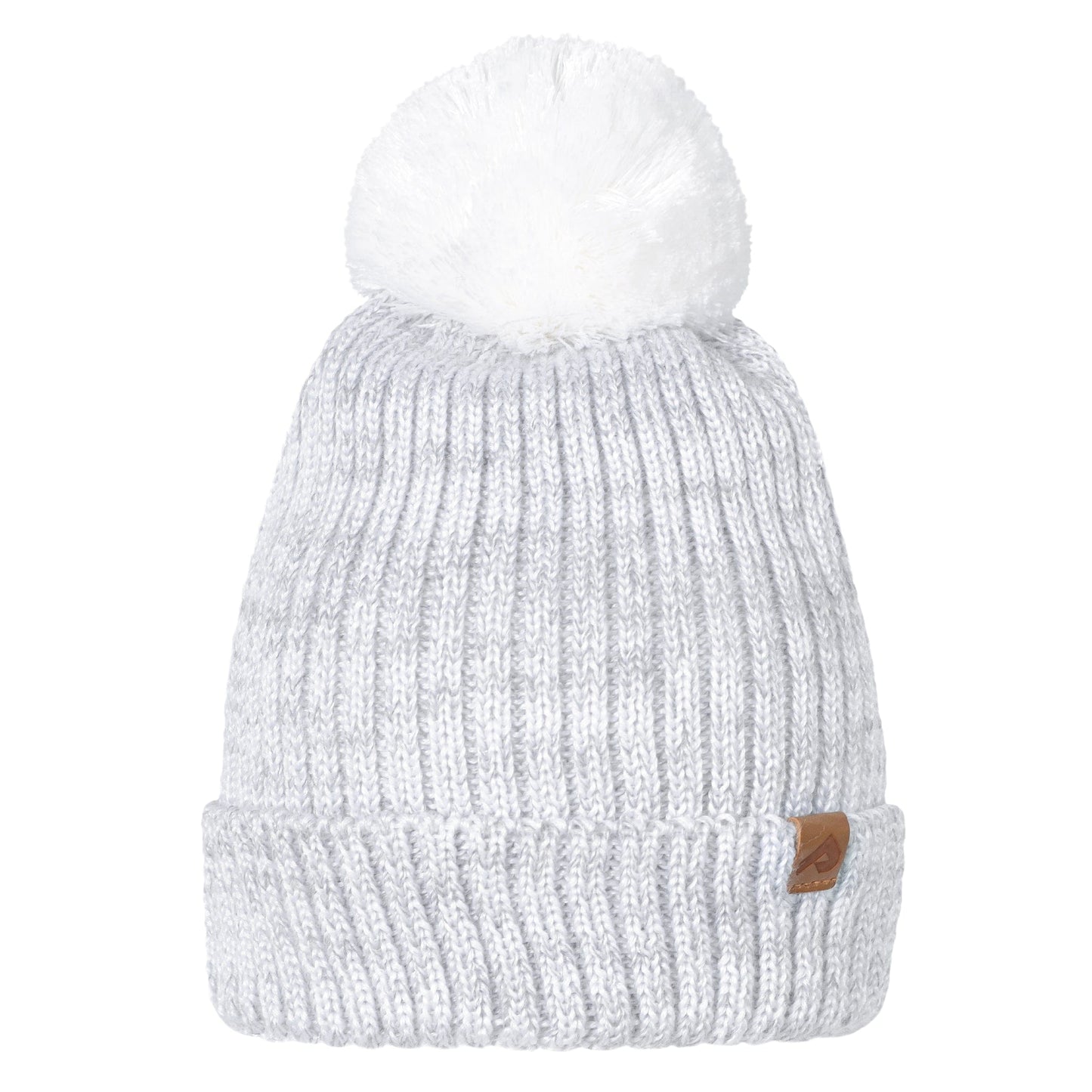 Acrylic hat with fleece lining - White/Light Gray