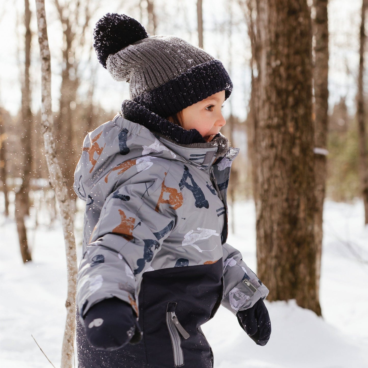 Tuque d'hiver pour garçon - Gris & Marine