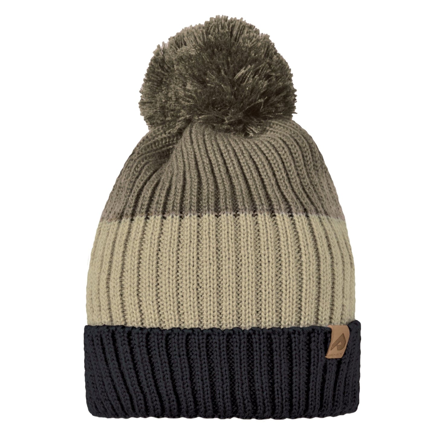 Acrylic hat with fleece lining - Kaki/Beige/Black