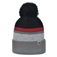 Tuque d'hiver en acrylique - Noir/Grenat/Galet/Ardoise