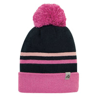Tuque d'hiver en acrylique - Noir, pêche et cassis