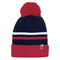 Tuque d'hiver en acrylique - Cerise, blanc et marine