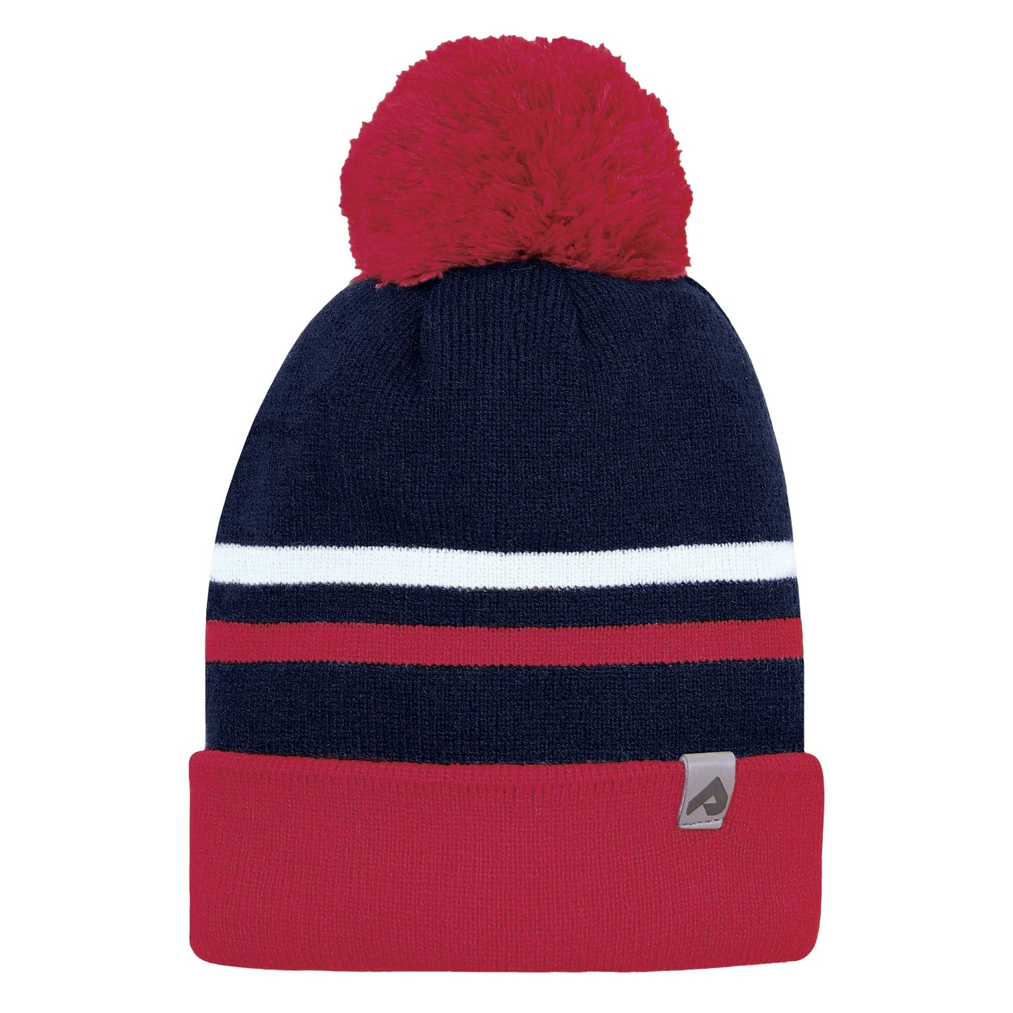 Acrylic hat with fleece lining - Cherry, White & Navy
