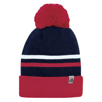 Acrylic hat with fleece lining - Cherry, White & Navy
