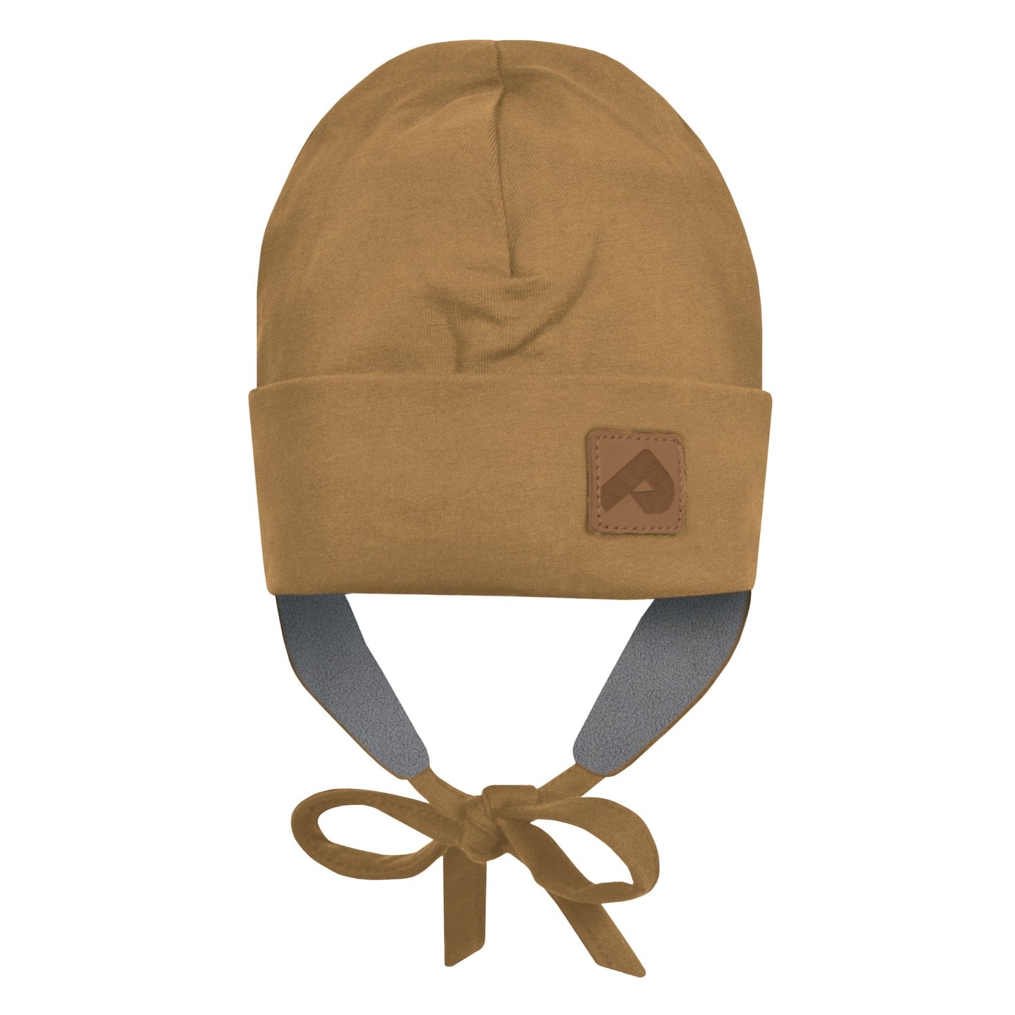 Jersey hat with fleece lining & strings - Coffee