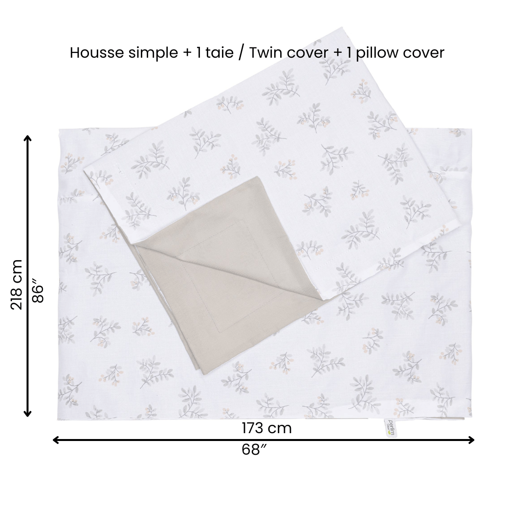 Housse de couette 39" + cache-oreiller - Feuilles