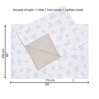 Housse de couette 39" + cache-oreiller - Feuilles