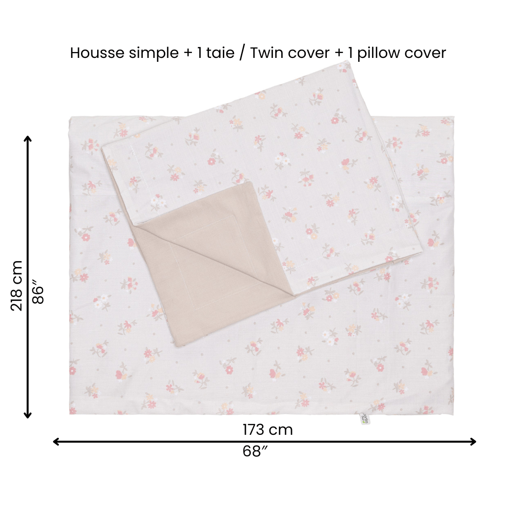 Housse de couette 39" + cache-oreiller - Fleurs