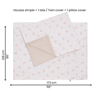 Housse de couette 39" + cache-oreiller - Fleurs