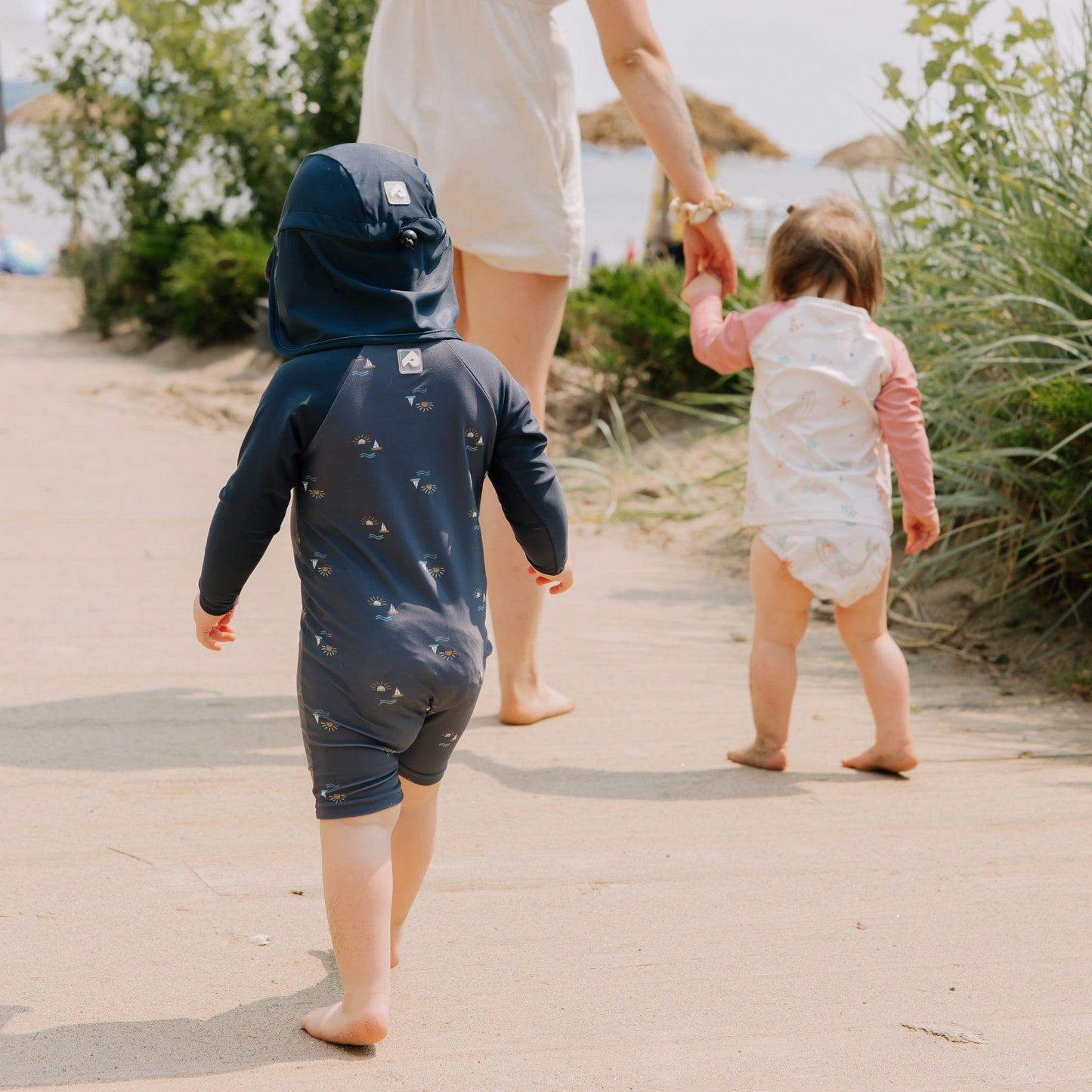 Adjustable beach diaper - Whales