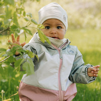 Mid-season bunting for baby - Olive, sand and cosmos