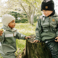 Mid-season bunting for baby - Aspen, sand & army