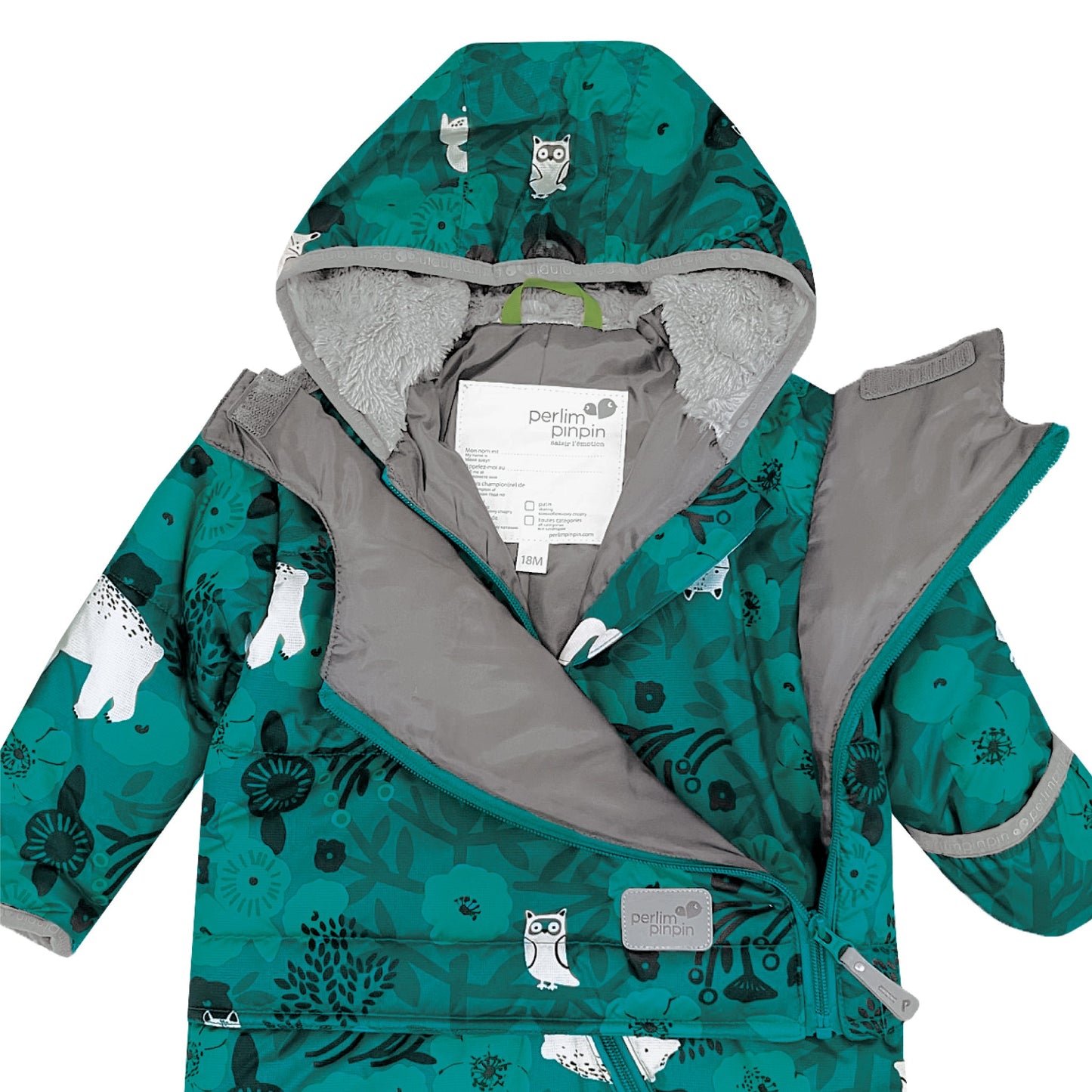 One piece baby snowsuit - Forest
