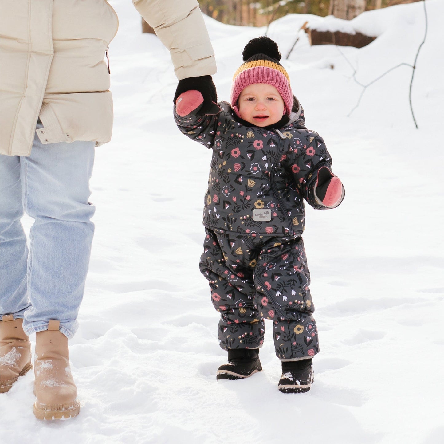 Habit de neige 1 pièce pour bébé - Fleurs