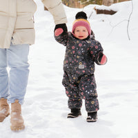 One piece baby snowsuit - Flowers