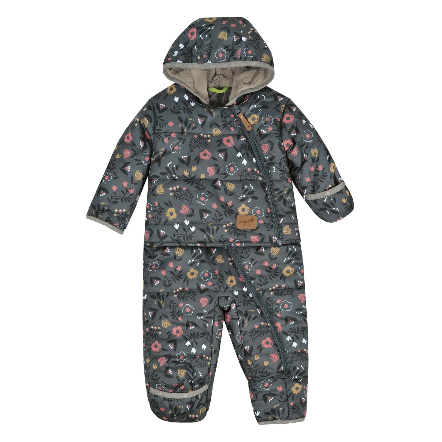 One piece baby snowsuit - Flowers