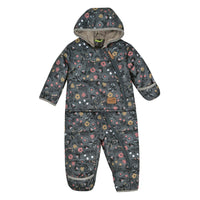 One piece baby snowsuit - Flowers