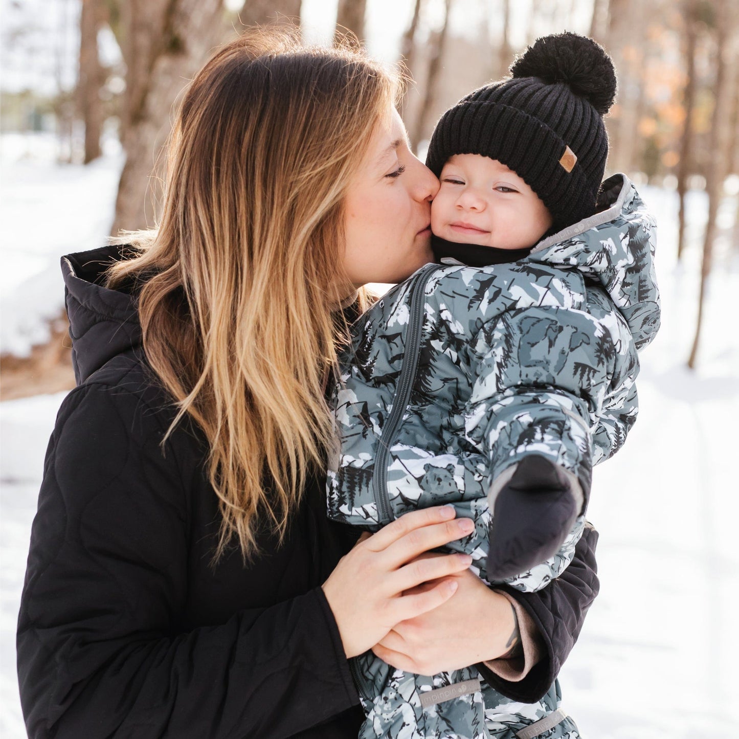 One piece baby snowsuit - Bears