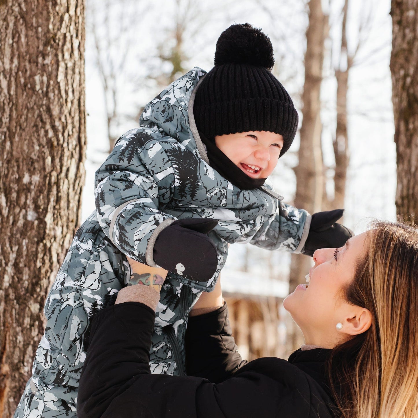 One piece baby snowsuit - Bears