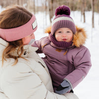 One piece baby snowsuit - Blush textured