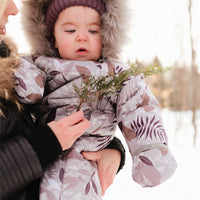 One piece baby snowsuit - Leaves