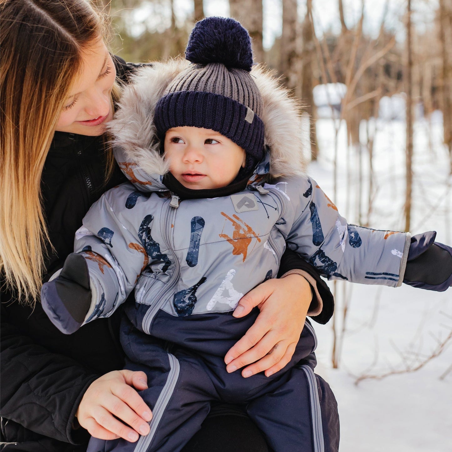 Habit de neige 1 piece pour bebe Planche a neige Perlimpinpin