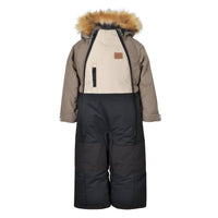 One piece toddler snowsuit - Taupe, Beige & Black