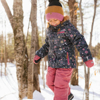 Two piece girl kid snowsuit - Flowers