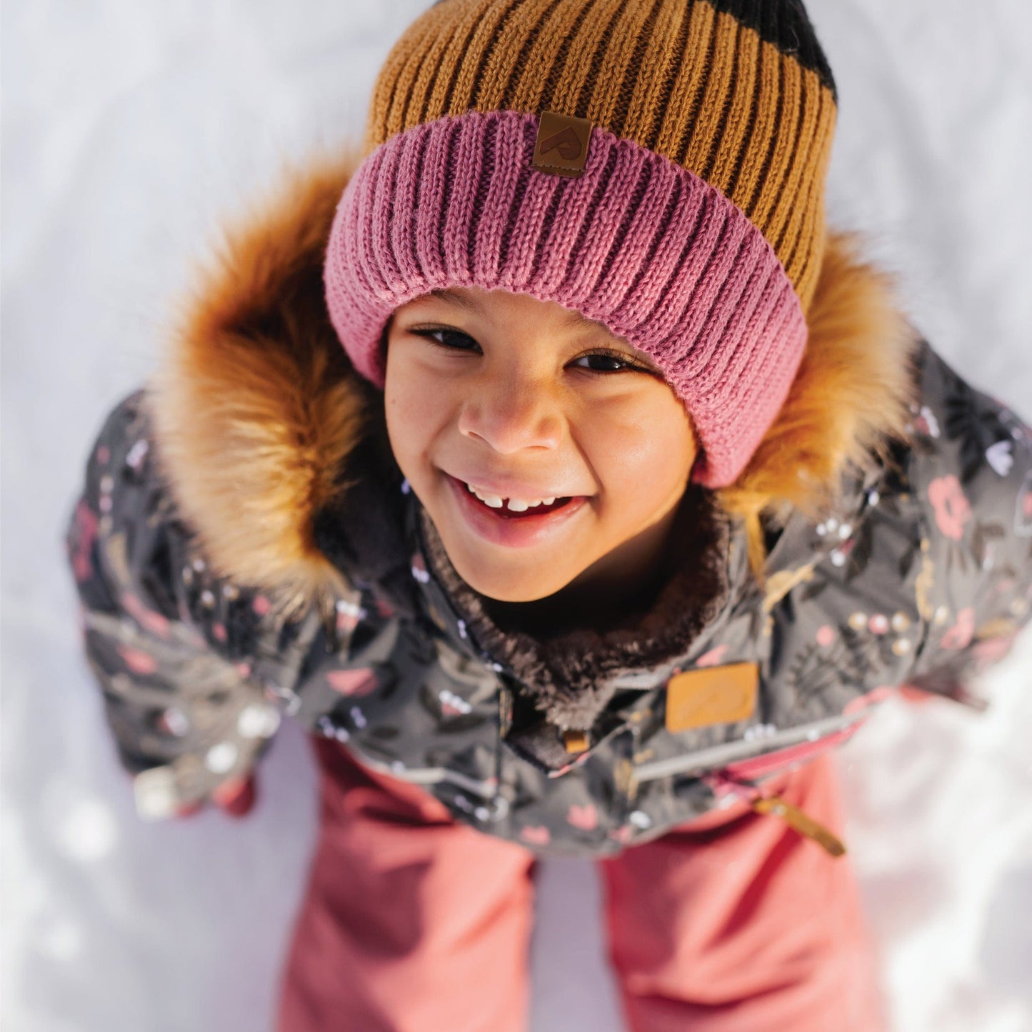 Two piece girl kid snowsuit - Flowers