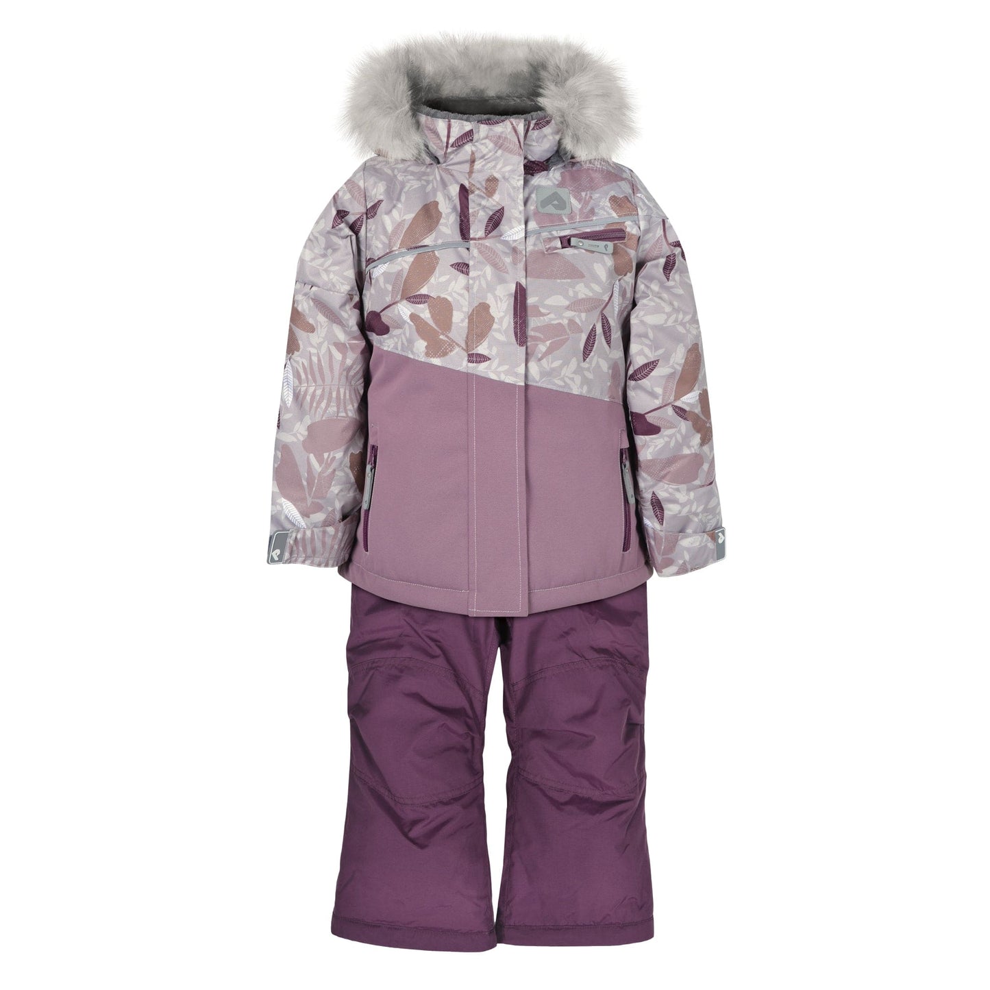 Two piece girl kid snowsuit - Leaves