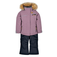 Two piece girl kid snowsuit - Blush textured