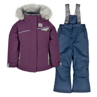 Two piece girl kid snowsuit - Shiraz textured