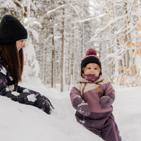 Habit de neige 1 pièce pour bébé - Prune, popino, & beige