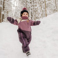 Habit de neige 1 pièce pour bébé - Prune, popino, & beige