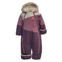 One piece baby snowsuit - Plum, Popino & Beige