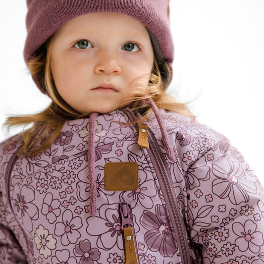 One piece baby snowsuit - Floral
